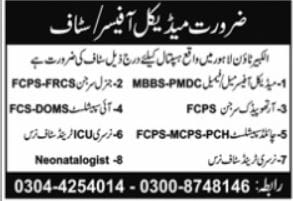 Private Hospital Lahore Jobs 2025