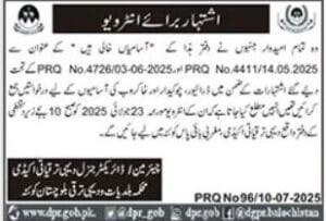Rural and Urban Development Department Quetta Jobs 2025