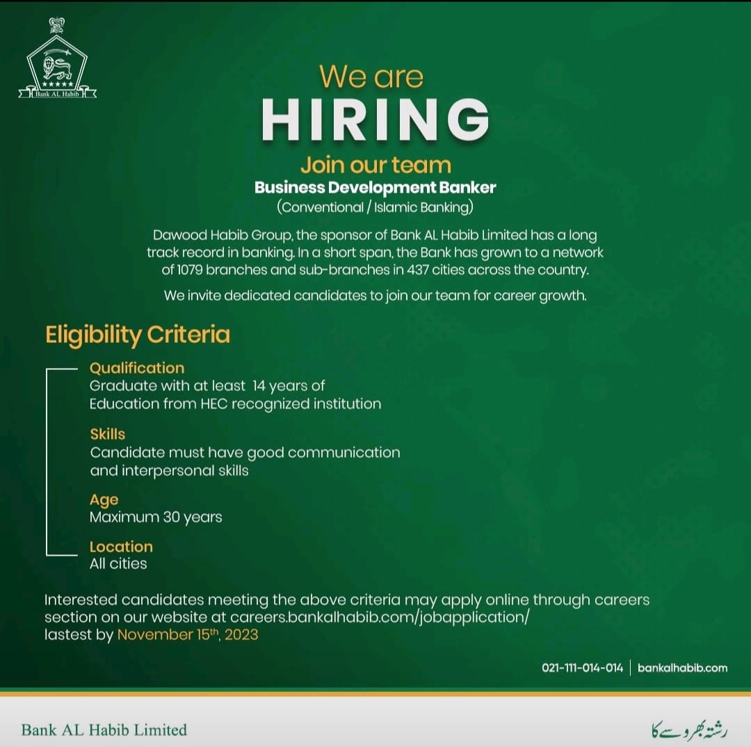 Bank Al Habib Jobs