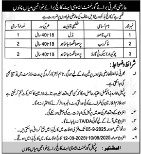 Government Associate College for Women Mian Channu Jobs 2025