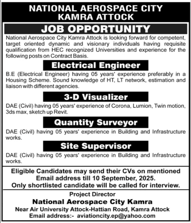 National Aerospace City Attock Jobs