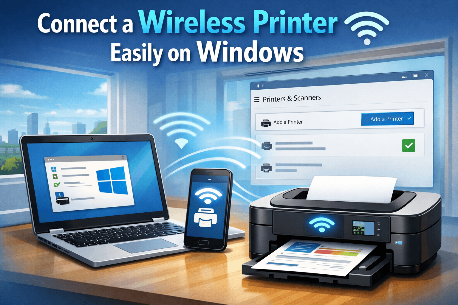 connect a wireless printer easily windows