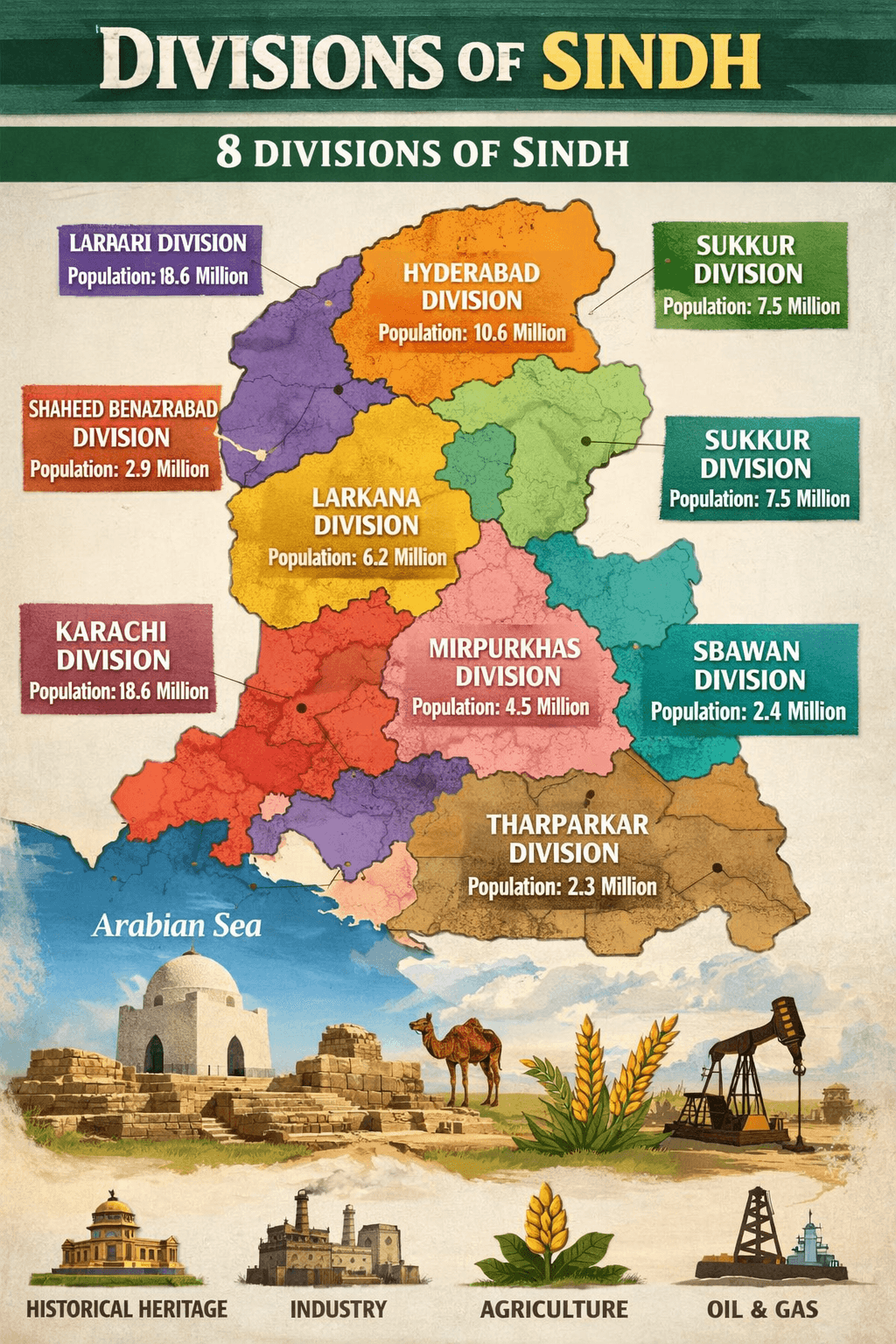 how many division in sindh