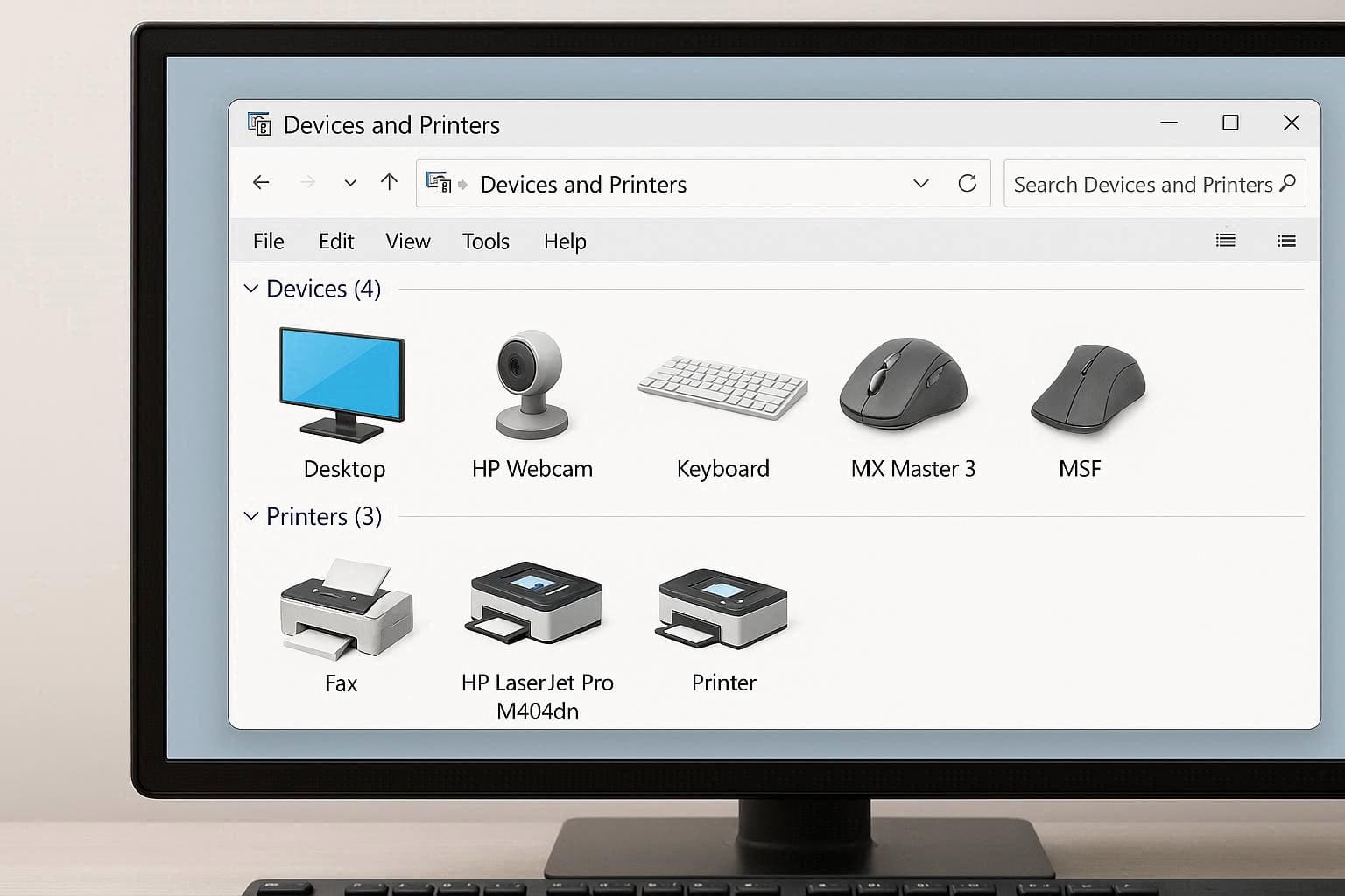 Devices and Printers