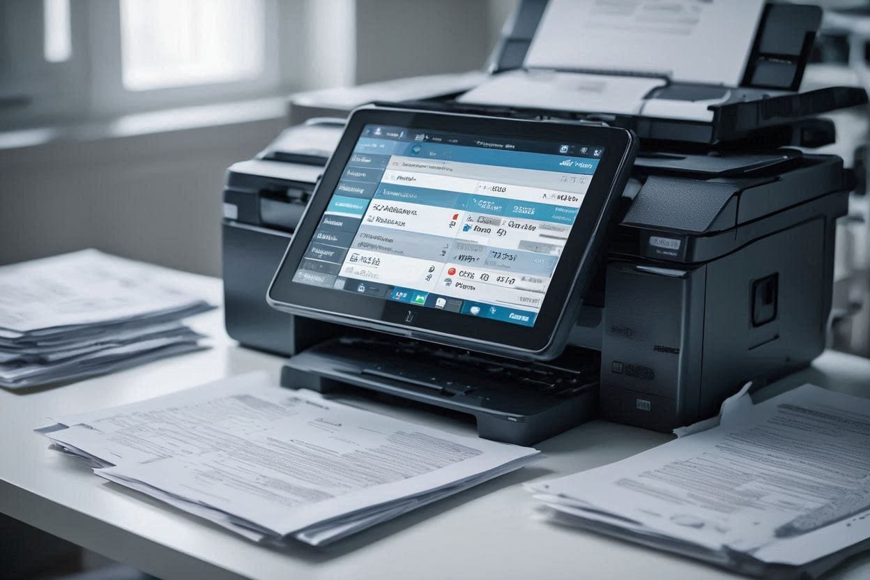 Printer showing a queue of pending print jobs in Windows