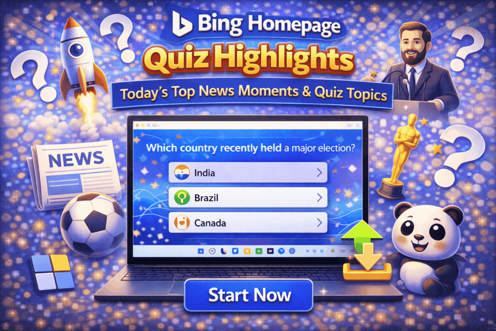 Bing Homepage Quiz Highlights
