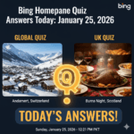 Bing Daily Quiz Answers Today: January 25, 2026