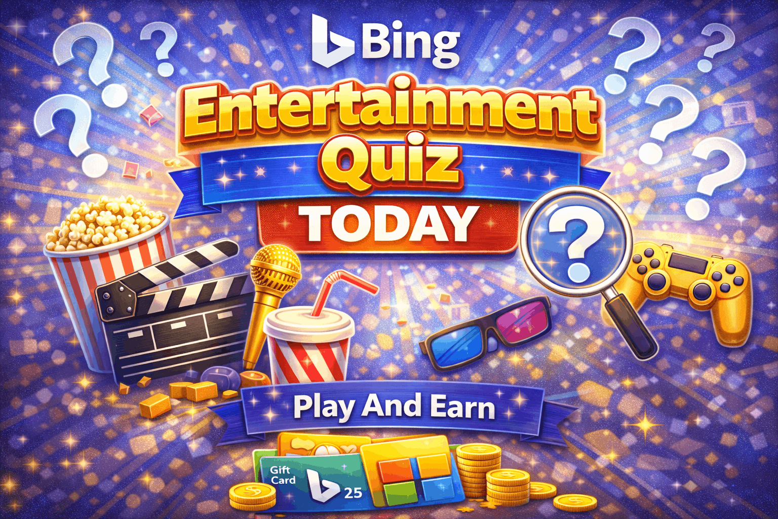 Read more about the article Bing Entertainment Quiz Today- Play And Earn Microsoft Rewards