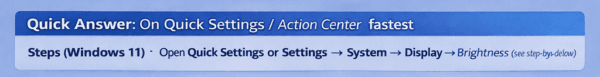 How to Adjust Display Brightness Settings Easily — Windows (10 & 11)