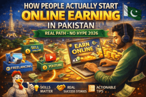 Read more about the article How People Actually Start Online Earning in Pakistan (Real Path – No Hype 2026)