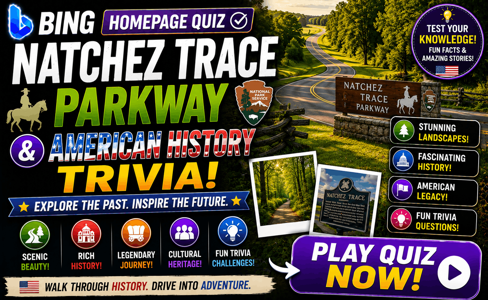 Read more about the article Bing Homepage Quiz — Natchez Trace Parkway & American History Trivia