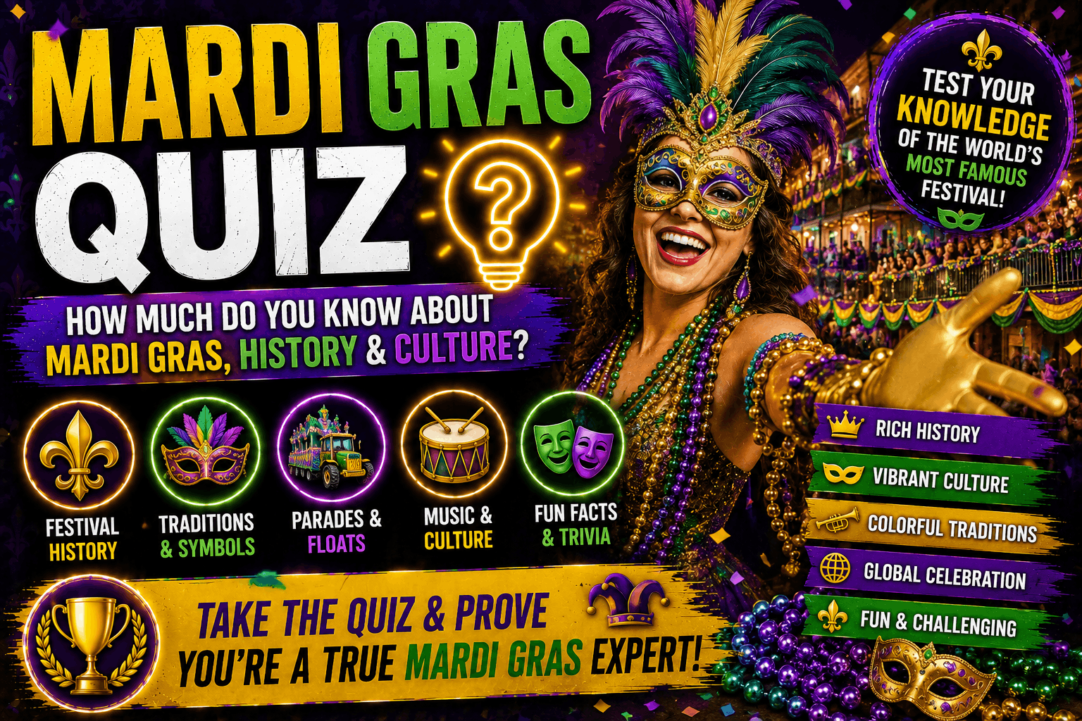 Read more about the article Mardi Gras Quiz – Test Your Carnival Knowledge