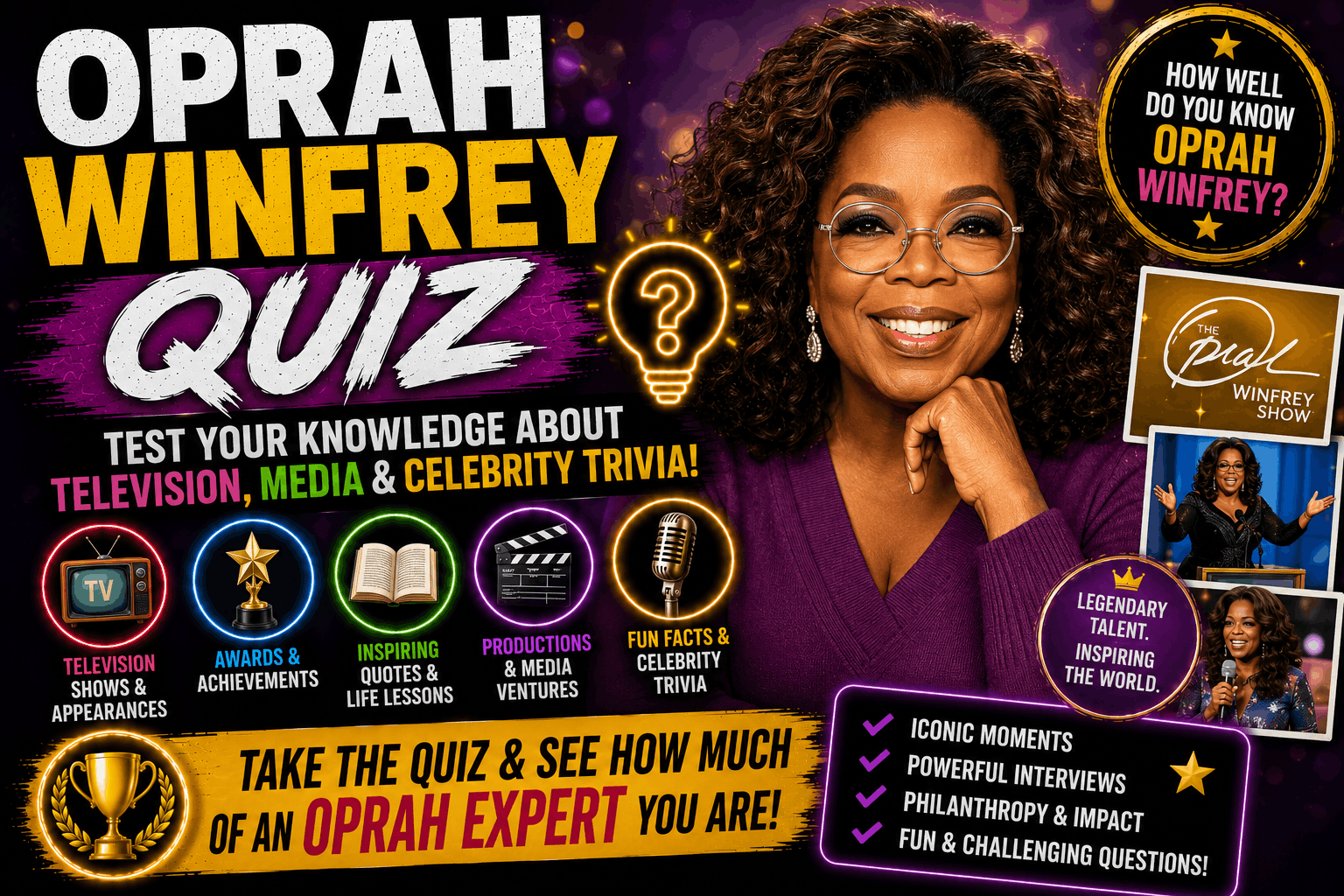 Read more about the article Oprah Winfrey Quiz – Test Your TV & Media Knowledge