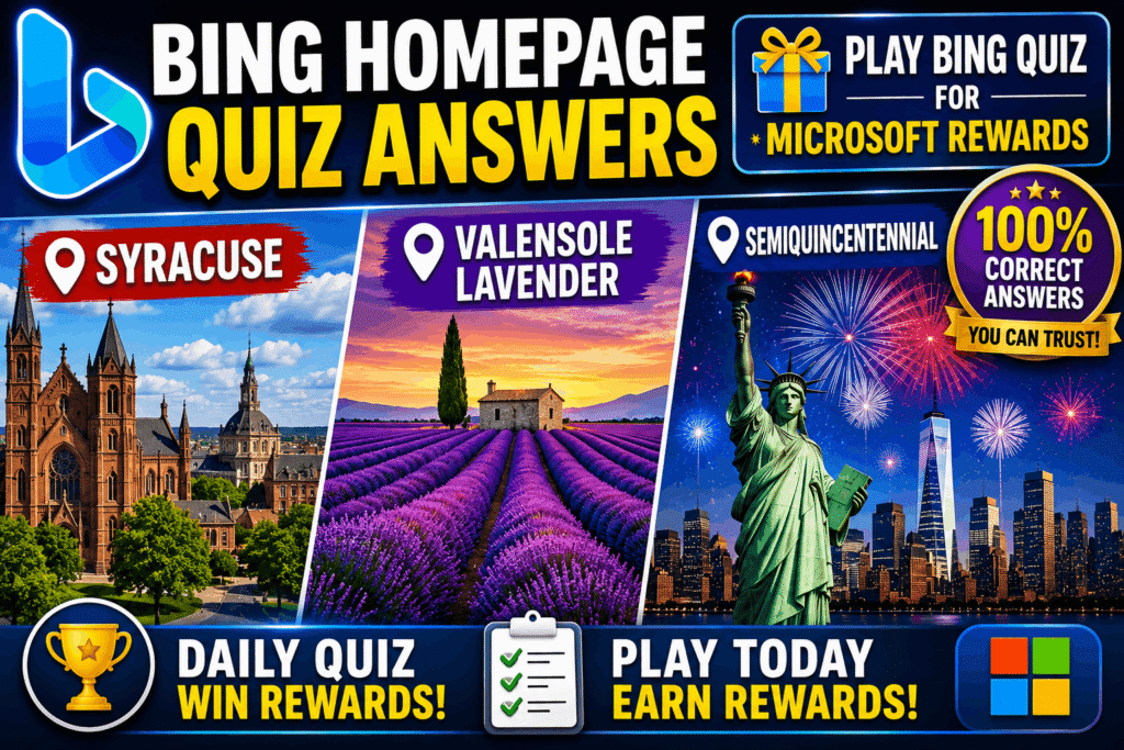Today's Bing Homepage Quiz Answers Play Bing Quiz & Earn Rewards