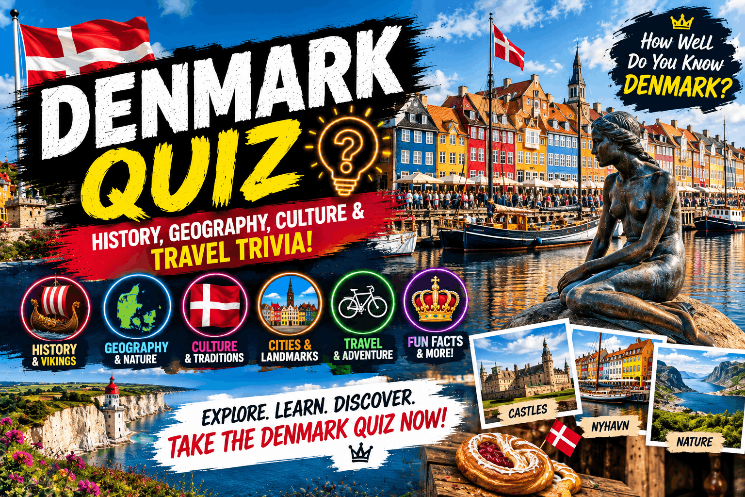 Read more about the article Denmark Quiz 🇩🇰 | History, Geography, Culture & Travel Trivia